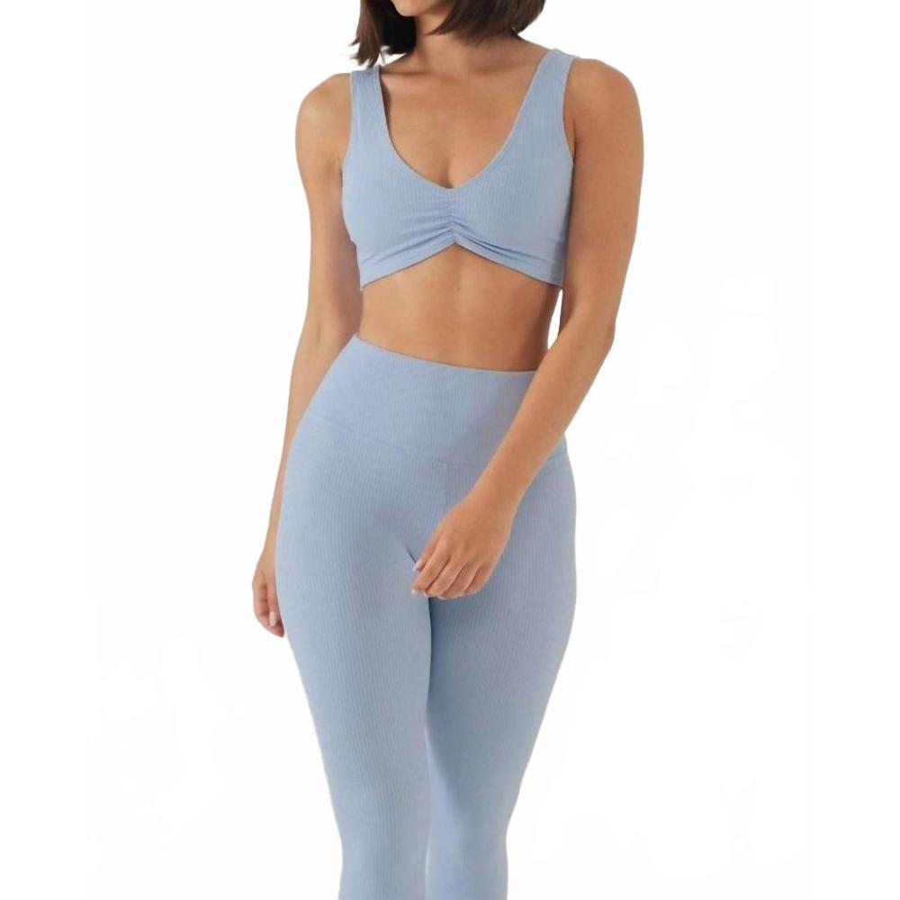 NEW MONTCE kim variation bikini top in peri rib